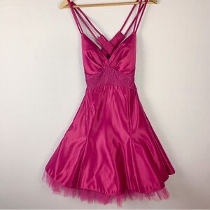 Vintage Jessica McClintock Gunne Sax Y2K Pink Mini Dress